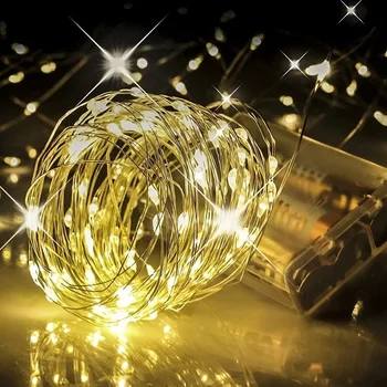 1/5/10M USB פיות אורות חוטי נחושת גרלנד אור עמיד למים LED מחרוזת אורות חג המולד מסיבת חתונה שנה חדשה קישוט