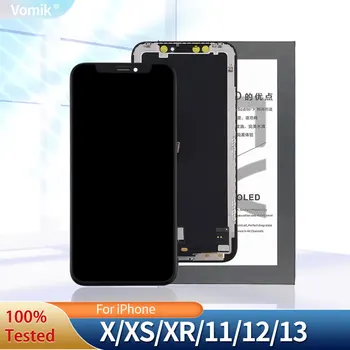 100% מקוריים GX תצוגה עבור iPhone X XR XS XSMAX 11 12 PRO PROMAX LCD מסך מגע דיגיטלית טלפון סלולרי Pantalla חלקים
