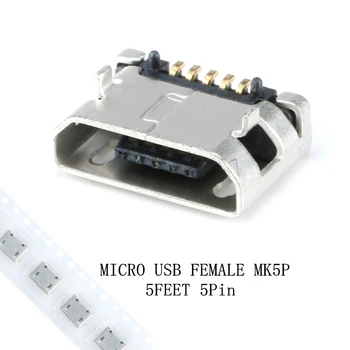 100Pcs/lot מיקרו USB 5 פינים לשקע MK5P SMD לטבול למיני USB נקבה מחבר