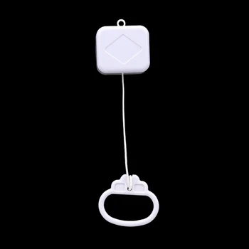 1Pc טבעת משיכה מוסיקה קופסת פלסטיק לבן, חוט משיכה שעון כבל תיבת נגינת תינוק תינוק ילד במיטה בל רעשן צעצוע מתנות