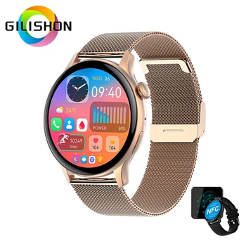 2023 חדש NFC שעון חכם נשים גברים Bluetooth שיחה Smartwatch 1.43 אינץ ' 466*466 AMOLED HD מסך השעון גבירותיי שעונים צמיד