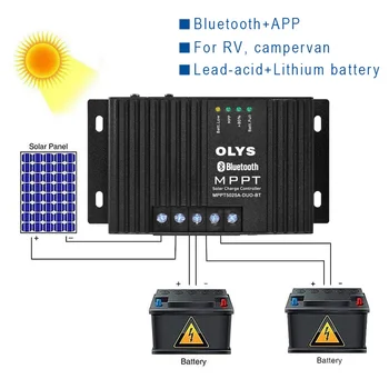350W 12V 25 א סולארית MPPT בקר טעינה סולארית תשלום הרגולטור עם מודול Bluetooth
