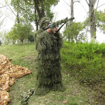 3D Universal חליפות הסוואה יער בגדים גודל מתכוונן משרתיך חליפת ציד צבא הצבאי צלף טקטי להגדיר ערכות