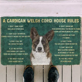 3D חוקי הבית קרדיגן וולש קורגי כלב סמרטוט Slip שאינם הדלת מחצלות עיצוב מרפסת שטיח