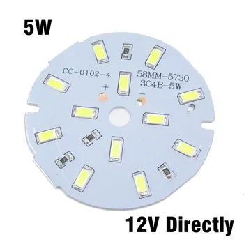 50pcs 12v 3W 5W 7W 9W 12W 15W 21W המנורה צלחת לא צריך נהג לחבר את מקור האור, 5730 SMD לבן/ לבן חם מנורת הבקרה
