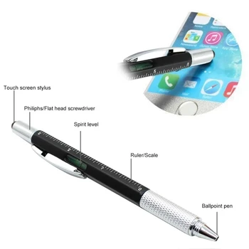 6 ב-1 Multi-פונקצית כלי מברג מפלסטיק, עט כדורי עם מסך מגע יכולות של טלפון כתב עט כדורי כלי העט