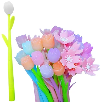 60Pcs צבע שינוי פרח עט מתאים הספר הביתה Office ילדים ילדה מתנה