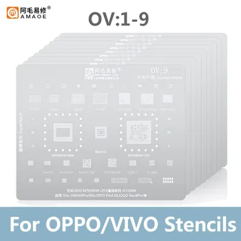 AMAOE OP1 OP2 OV1-9 הבי Reballing סטנסיל על OPPO VIVO נובה XIAOMI 0.12 CPU נטיעת פח פלדה להגדיר רשת