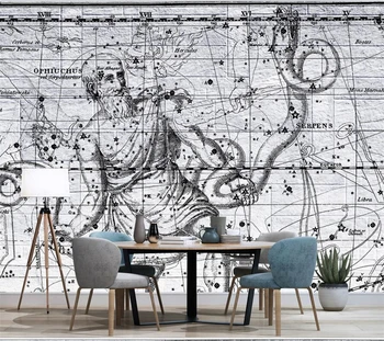 beibehang אישית גדולה ציור קיר מודרני מינימליסטי כוכבים בשמיים קבוצת כוכבים Nordic טלוויזיה בסלון ספה רקע טפט