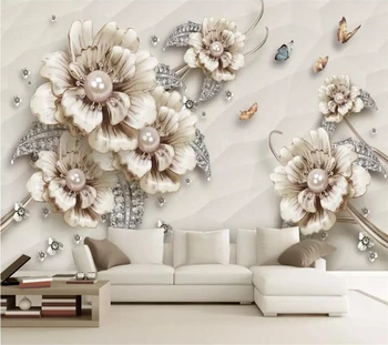 beibehang מותאם אישית 3d טפט תמונה ציור מעודן יוקרה תלת מימדי תכשיטים פרח הטלוויזיה רקע קיר נייר ציור 3d