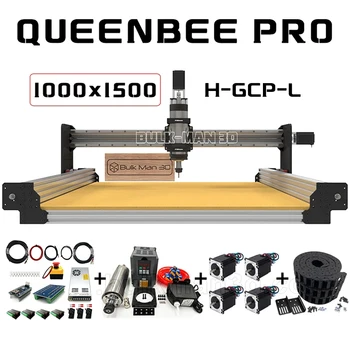 BulkMan 3D כסף 1000x1500 QueenBee PRO CNC מלא הערכה עם מומנט גבוה-GRBL מערכת בקרה CNC הנתב עץ עץ מכונות עבודה