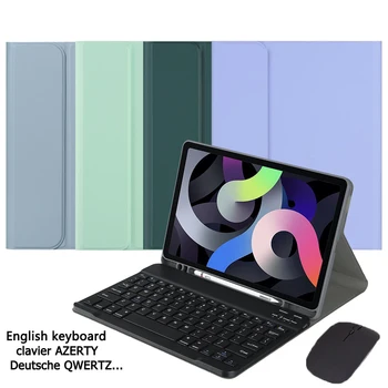 Clavier AZERTY על Coque iPad 9 דור מקרה Tastatur דויטש QWERTZ עבור iPad 10 2 תיק 9 8 7 Gen ipad 3 Pro 10.5 קאפה