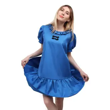 DAZCOS לוסי טוב צער כחול חישוק השמלה עבור מבוגרים נשים כחול לפרוע את חישוק השמלה נפוחות שרוול קצר קומיקס תחפושות קוספליי