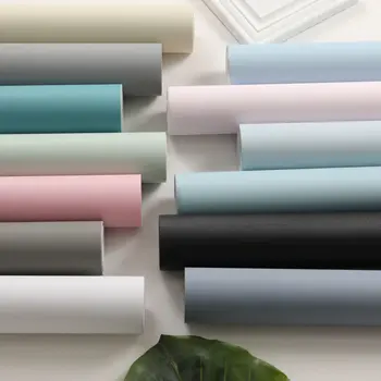 DIY Decorable סרט PVC עם דבק עצמי טהור צבע עמיד למים עצמית דבק טפטים טפט קיר מדבקה בגליל עיצוב הבית