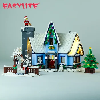 EASYLITE אור LED ערכת עבור 10293 של סנטה לבקר את החורף הכפר לחסום את מתנת חג המולד לילדים צעצועים לא אבני הבניין