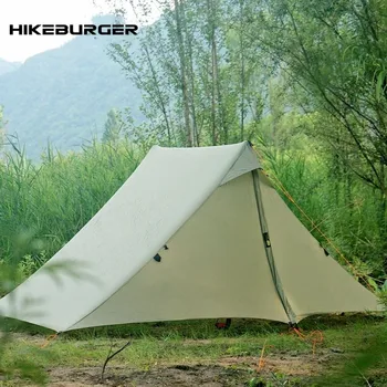 Hikeburger Yuanxing 2P חיצוני קמפינג האולטרה אוהל מלכודת סוג פירמידה כפולה סיליקון 20D בד ניילון עמיד למים אוהל החופה