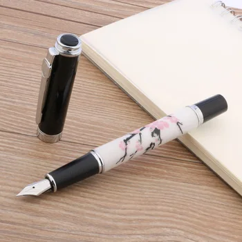 JINHAO 8802 עט נובע קרמיקה עט דיו פ החוד ציור פריחת השזיף ממיר מילוי נייר משרדי, ציוד לביה 