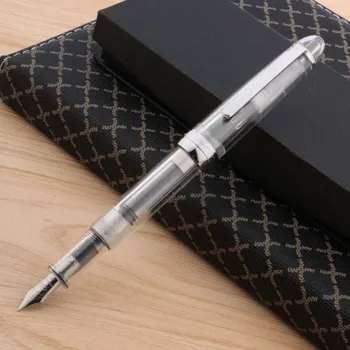 JINHAO 992 פלסטיק עט נובע שקוף לסובב קליפ בסגנון קלאסי מ ' לורליי כתיבה התלמיד במשרד ציוד לבית הספר