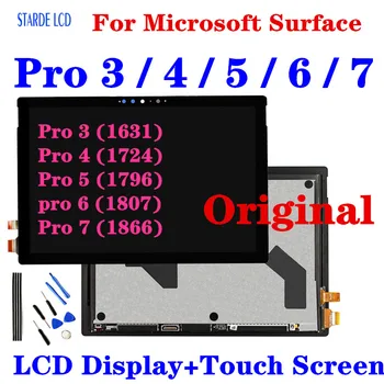 LCD מקורי עבור Microsoft Surface Pro 3 1631 Pro 4 1724 Pro 5 1796 PRO 6 1807 PRO7 1866 תצוגת LCD מסך מגע דיגיטלית