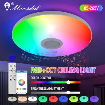 LED חכמה סיבוב אור תקרת RGBCCT עם מוסיקה רמקול Bluetooth יישום Dimmable הביתה חדר שינה סלון אור מקיף
