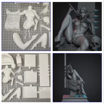 LindenKing 1/6 1/8 הדפסת 3D המוסך ערכת GK דגם הדמות צבוע לבן-סרט אוספים של ציירים A251