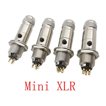 Mini XLR 3 4 5 6 פינים נקבה שקע זכר Plug מארז לוח הר קטן אודיו XLR מיקרופון מיקרופון מחבר כבל הלחמה
