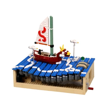 MOC הרוח מתעורר פסל קינטי להציג דגם 731 חתיכות בניית צעצועים של המשחק:Adventureed על הים הגדול.