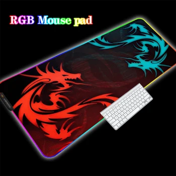 MRGLZY MSI משטח עכבר LED RGB גדול גודל XXL גיימרים גומי החלקה משטח משטח משחק משחקים מקלדת מחשב נייד למשחקים השולחן משטח עכבר
