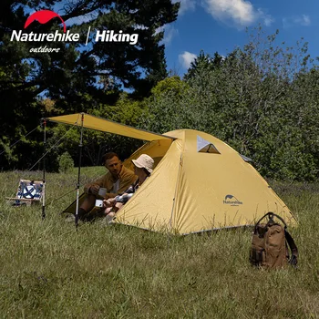Naturehike אותנטי 2 3 4 אדם עמיד למים הבלטה קמפינג אוהלים לטיפוס הרים, תרמילאים חיצונית אוהל עם מחצלת UPF50