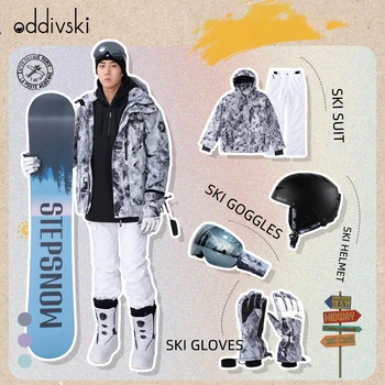 ODDIVSKI שלג סקי סטים סקי, חליפות מכנסיים חליפת שלג-סנובורד מעיל בגדים חמים מעטה עמיד למים Windproof מבודדים