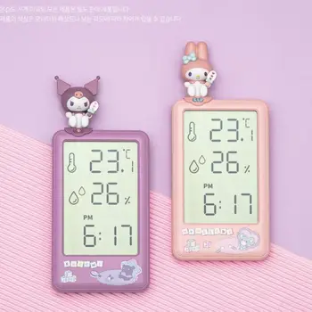 Sanrio Kuromi Mymelody טמפרטורה, מד לחות מקורה אלקטרונית דיוק תצוגת המספר אנימה בפלאש צעצוע עבור מתנה לחבר