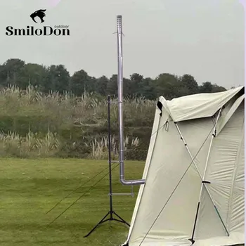 SmiloDon חיצונית ארובה בעל האוהל תנור ארובה אביזרים מתקפל נייד מדרגי ארובה לעמוד בידוד חום תמיכה