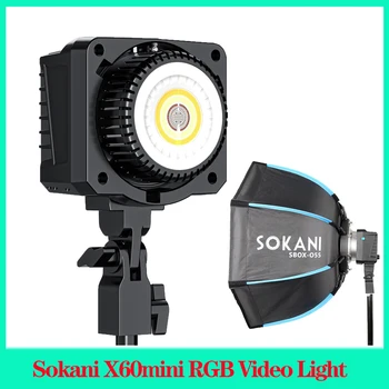 Sokani X60mini RGB LED אורות וידאו צילום אור עם בקרת יישום עם Bluetooth אפליקציה סופר מבריק אור המצלמה לצילום