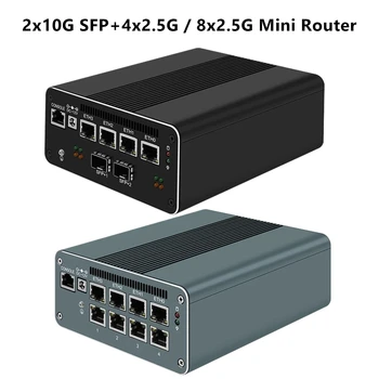 Topton חדש 4x מידע i226-V רך הנתב 2*10G SFP 8x 2.5 G LAN i7-10510U NVMe 6*SATA חומת האש מכשיר Mini PC שרת Proxmox
