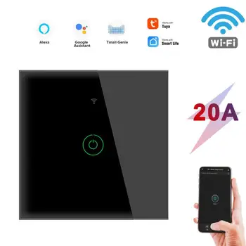 Tuya WiFi חכם מפסק בקיר 20A האיחוד האירופי מחמם מים מגע מתג בית חכם עובדת עם אלקסה הבית של Google שליטה קולית