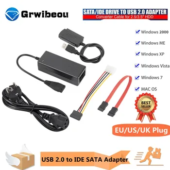 USB 2.0 IDE, SATA S-ATA 2.5 3.5 HD כונן קשיח HDD לממיר מתאם USB TO SATA 480Mb/s ממשק נתונים ממיר כבל מתאם