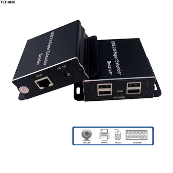 USB מאריך על Cat5E/6 עד 196ft USB2.0 על Cat5E Cat6 מאריך עם 4 יציאות USB 2.0 Plug and Play, אין צורך בנהג