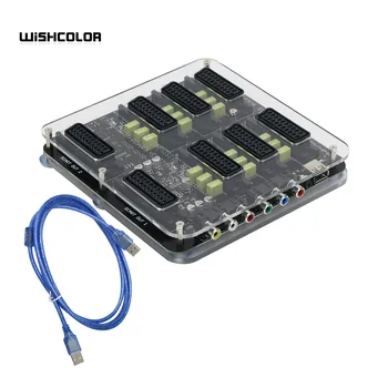 Wishcolor מפיץ אוטומטית ממיר 6 קלט 3 פלט מפיץ עם USB כבל Scart Switcher המרת לוח מכשיר