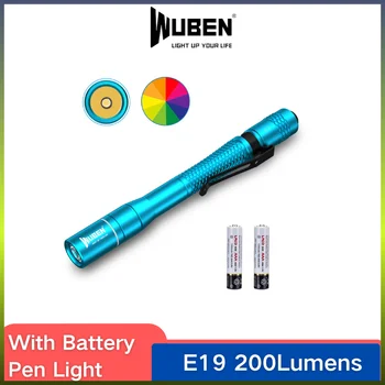 WUBEN E19 עט אור הפנס גבוה עיבוד צבע 200Lumens גבוהה CRI צבאית לסיים עם 2*סוללת AAA הרפואי אור