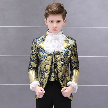 בנים תחפושות לילדים רטרו אירופאי המלוכה בגדים ביצועים בגדים הנסיך מקסים דרמה הבמה השמלה המכנסיים להגדיר
