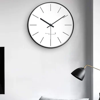 בסלון קיר שעון קוורץ עגול גדול ידיים יצירתי שעון קיר מינימליסטי דיגיטלי Mecanismo רלו ונקייה קישוט הבית