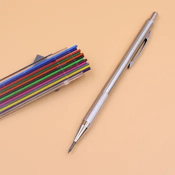 גוף מתכת 2.0 עיפרון לציור כותב אל-חלד עט מרכז כובד נמוך נשלף להוביל צבע שחור מילוי