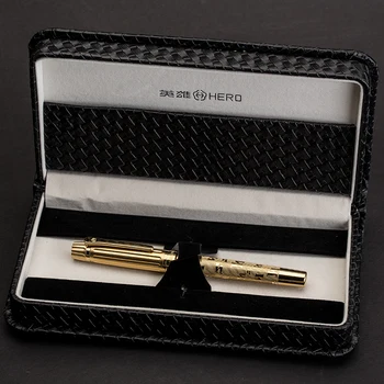 גיבור עט נובע 12k עט הזהב המשרד לעסקים כתיבה כתיבה קופסת מתנה מתנה עט דיו
