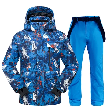הסקי החדשה החליפה גברים חורף תרמי עמיד למים Windproof בגדים שלג מכנסיים מעיל סקי גברים להגדיר סקי וסנובורד חליפות מותגים