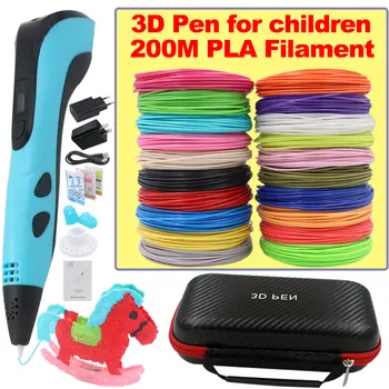העט 3D עבור ילדים 3D ציור הדפסה עט עם מסך LCD תואם PLA נימה צעצועים לילדים חג המולד יום הולדת DYI מתנה