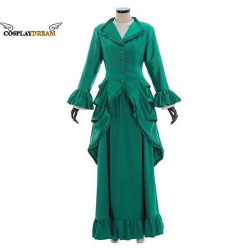 ויקטוריאני מפואר שמלת ימי הביניים טודור הבארוק שמלה קלאסית וינטג שמלה ירוקה החליפה דרומית שמלת נשף תחפושות