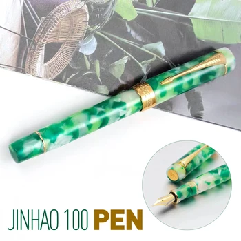 חדש Jinhao המאה ה-100 סדרה עט פנטזיה ירוק כתיבת דיו עטים, ציוד לביה 