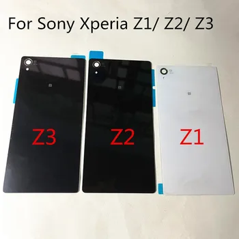 חדש עבור Sony Xperia Z2 L50w Z1 Compact Mini Z1 Z3 קומפקט מיני הדלת האחורית הסוללה בחזרה דיור זכוכית לכסות מקרה עם לוגו
