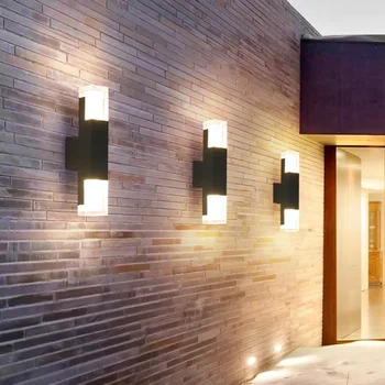 חיצוני עמיד למים Led אורות הקיר עם חיישן גן עיצוב מנורת המרפסת פמוטים וילה מלון Courtyard מעבר מסדרון תאורה