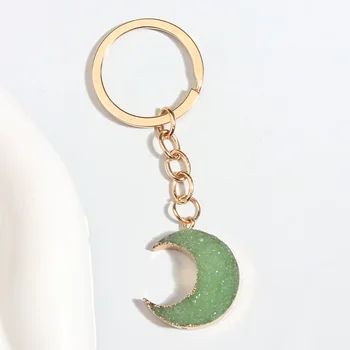 חמוד הירח מחזיק מפתחות שרף טבעת מפתח סהר מחזיקי מפתחות מזכרת מתנה עבור נשים גברים תיק Accessorie Cay המפתחות DIY פשוטים תכשיטים